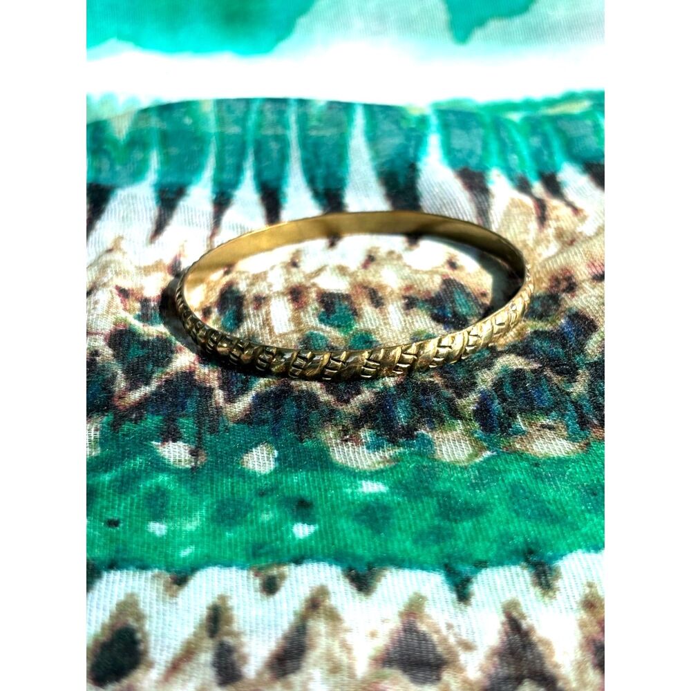 VTG Taxco Mexico Etched Bangle Bracelet Mid Century Mexican Jewelry Woven Boho